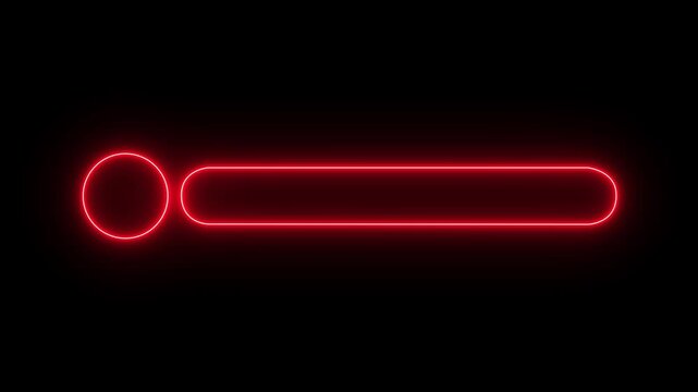 Glowing neon Lower third title bar icon isolated on black background, name plate banner icon, text bar reveal, professional broadcast title strip. Suitable for content information and broadcasting 4K