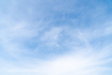 Clear blue color sky with white cloud background