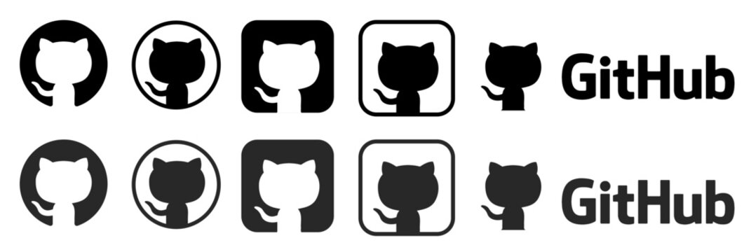 GitHub developer platform logo icon set