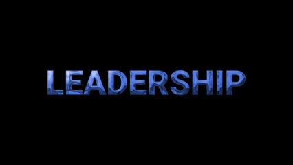 Fototapeta premium Leadership text with glowing blue image design background 