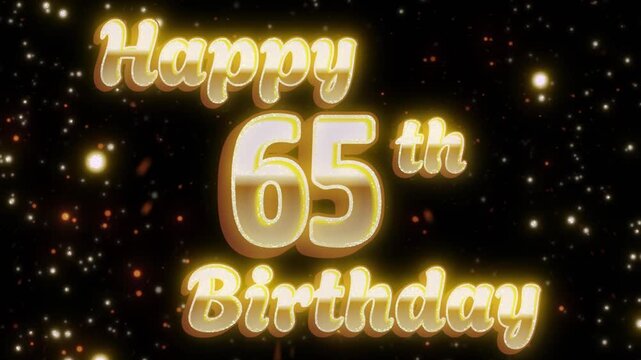 Celebrate a milestone with this animated 65th birthday greeting, filled with golden elegance and sparkle.