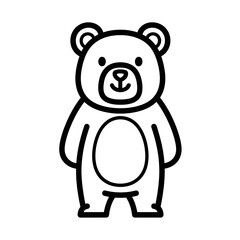 Obraz premium Simple Black and White Bear Illustration.