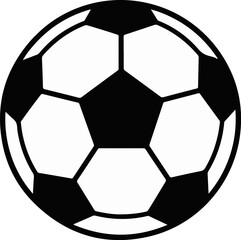 Fototapeta premium A classic black and white soccer ball, depicted in a graphic style