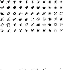 Obraz premium Set of Sparkling Stars, Twinkling Stars, and Shooting Star Icons for Magical, Fantasy, and Celebration-Themed Designs