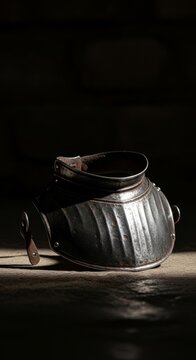 Worn Medieval Knight's Armor Gorget on Display