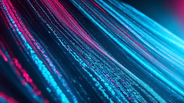 Digital data streams in vibrant colors