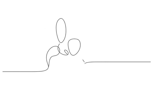 Continuous Line Drawing of Balloon Animal Dog.