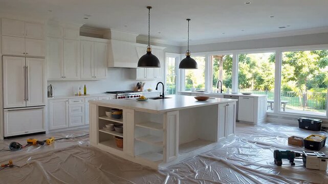 Modern kitchen under renovation