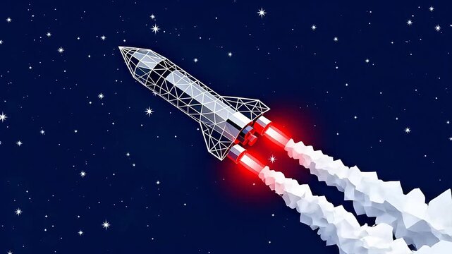 Space rocket in flight