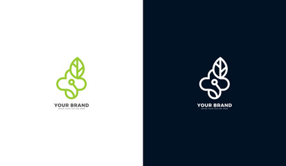 Green eco tech cloud logo with leaf and circuit line art © Rouf Creative
