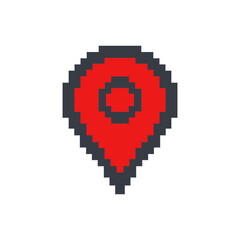 Obraz premium Pixel Location Pin Icon