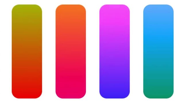 Set of 4 vibrant gradient color bars with rounded corners, modern abstract design elements for web, app, and UI backgrounds or graphic design projects