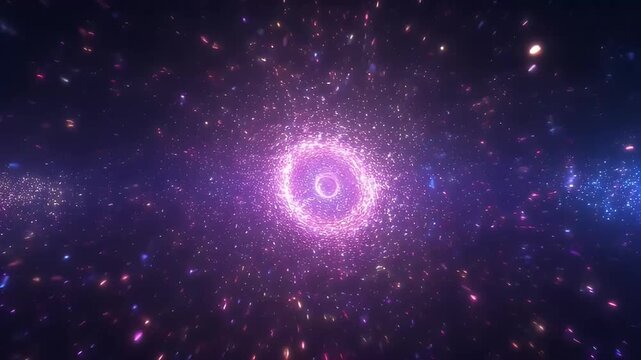 Abstract Cosmic Portal to Another Dimension of Swirling Nebulae and Particles