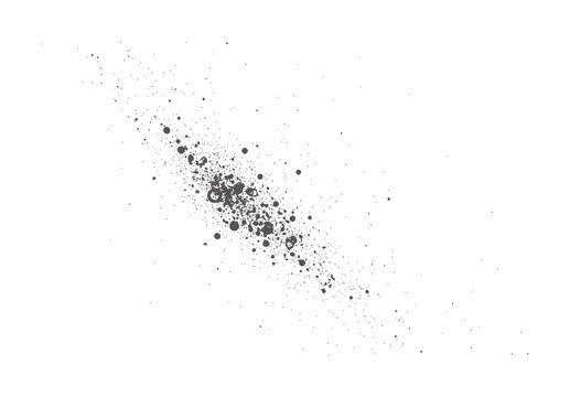 Black and white abstract scatter plot with varying dot densities and sizes