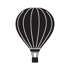 Obraz premium Black hot air balloon vector icon