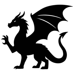 Fototapeta premium Western Dragon Silhouette