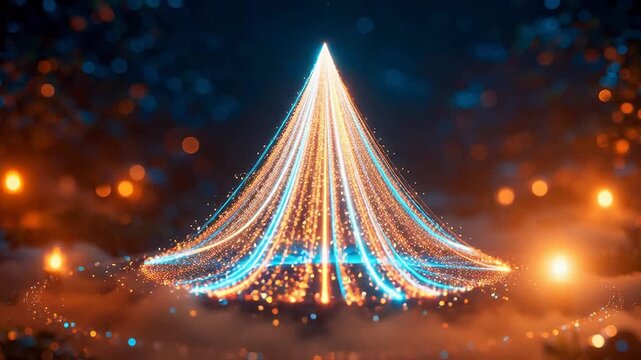 Animated glowing Christmas tree