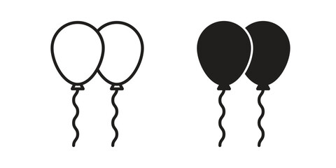 Balloons icon concept. Silhouette, glyph symbol. Isolated design. © Siyan