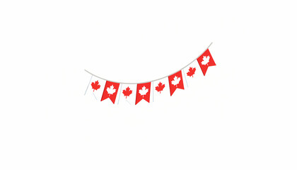 Obraz premium Canada Day bunting garland with maple leaf flags