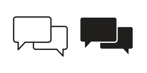 Naklejka premium Chat icon concept. Silhouette, glyph symbol. Isolated design.