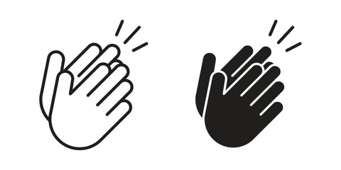 Obraz premium Clap icon concept. Silhouette, glyph symbol. Isolated design.