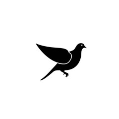 Obraz premium Minimal bird silhouette in walking pose representing wildlife, nature, and outdoor themes. Perfect for design assets and icon packs.