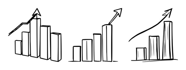 Obraz premium Professional UI icon set with 3D bar graph with an upward trend arrow featuring ui, 3d, bar graph with growth symbol and white background