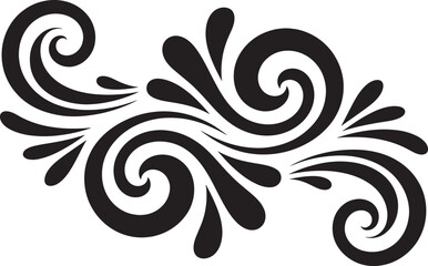 Fototapeta premium Elegant black swirling floral ornamental design for decorative purposes
