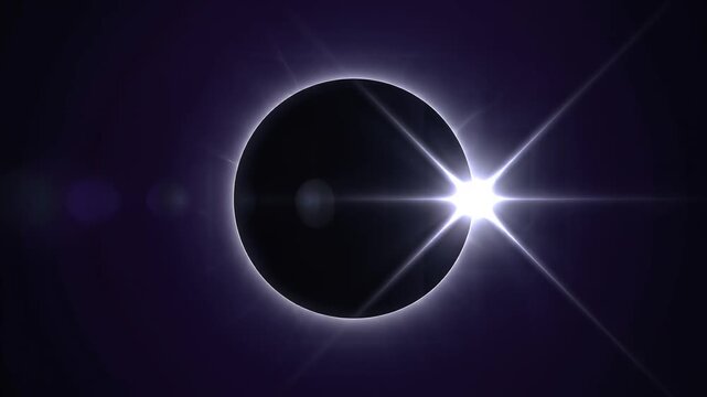 Solar Eclipse Phenomenon with Bright Corona in Dark Space Background for Astronomy Concepts