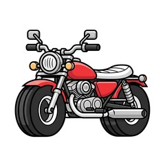 Obraz premium Red Motorcycle Illustration Side View.