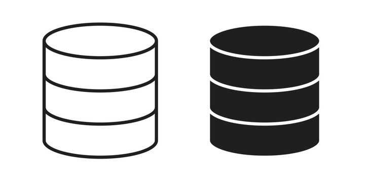 Database icon concept. Silhouette, glyph symbol. Isolated design.