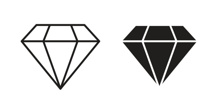 Diamond icon concept. Silhouette, glyph symbol. Isolated design.
