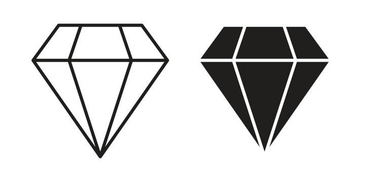 Diamond icon concept. Silhouette, glyph symbol. Isolated design.