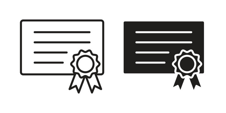 Diploma icon concept. Silhouette, glyph symbol. Isolated design.