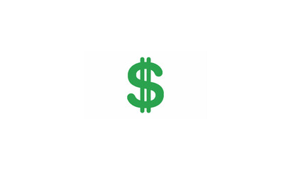 Obraz premium Green Dollar Currency Icon Vector Simple Money Symbol