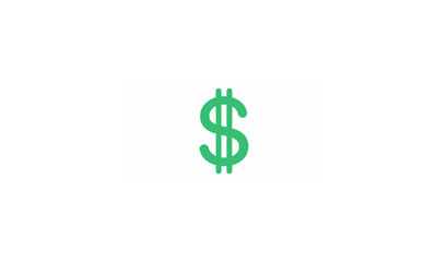 Obraz premium Minimal Green Dollar Sign Vector Icon Simple Currency Symbol