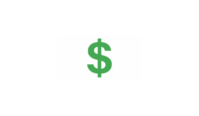 Obraz premium Simple Green Dollar Icon Vector Minimal Money Currency Symbol