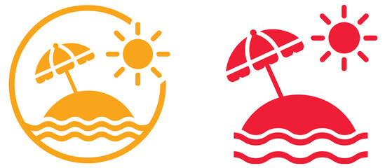 Beach, umbrella parasol icon collection with editable linear summer vacation symbols, seaside relaxation and holiday concept icons, modern minimal outline vector illustration set for travel websites,  © welcome