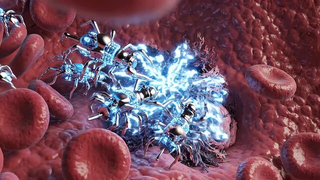 Immune System Attacks Virus With Antibodies In Bloodstream.