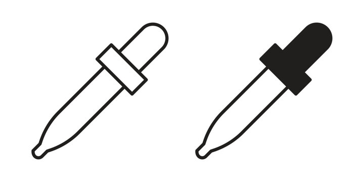 Eye dropper icon concept. Silhouette, glyph symbol. Isolated design.
