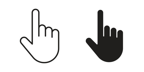 Fototapeta premium Finger icon concept. Silhouette, glyph symbol. Isolated design.