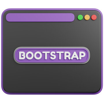 3D render  Bootstrap Framework  icon 