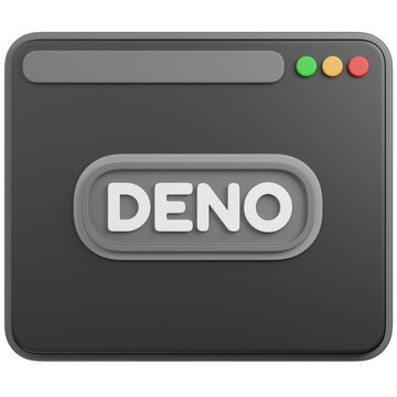 3D render of Deno Runtime  Browser Window icon 