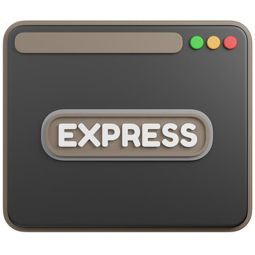 3D  render Browser Window with Express.js Framework icon 