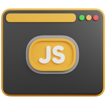 3D render JavaScript Programming Icon