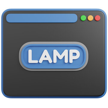 3D render lamp web dev tool Browser Window icon