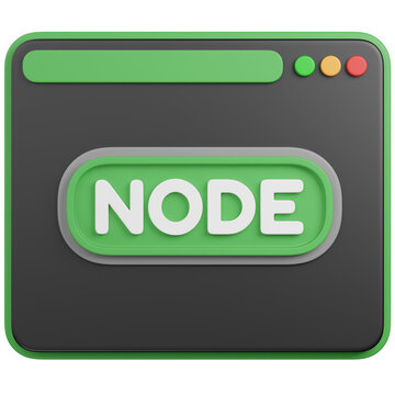 3d render Node.js Development Interface Illustration