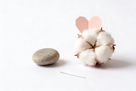 Cotton boll heart and stone