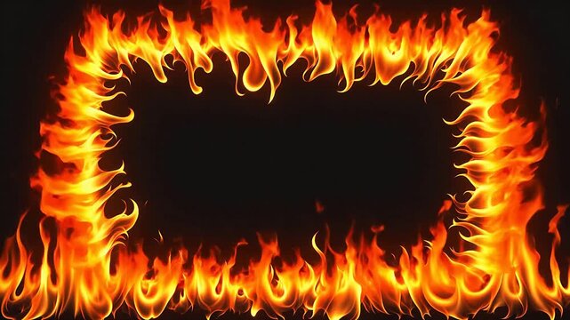 Flames forming a rectangular frame