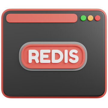 3D render  redis Framework in  Browser Window icon 